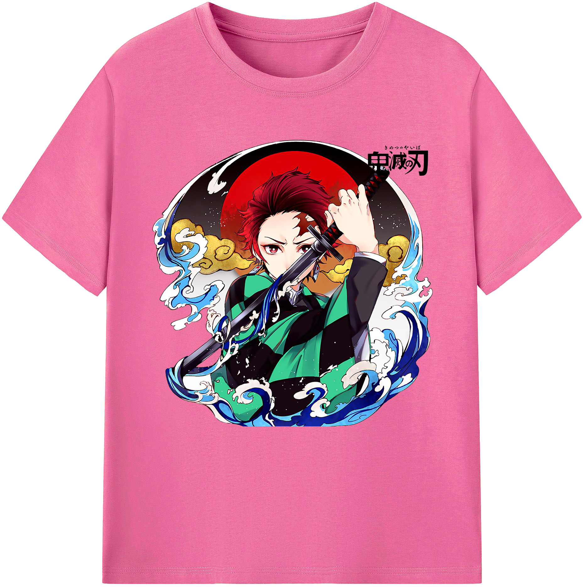 （画像用） 鬼滅の刃 竈門 炭治郎／かまど たんじろう Kamado Tanjirou レディースカジュアルプリントTシャツ（綿100％）